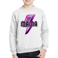 Mama Neon Leopard Lightning Bolt Youth Sweatshirt | Artistshot