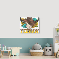 Yeehaw Bull Skull Landscape Canvas Print | Artistshot