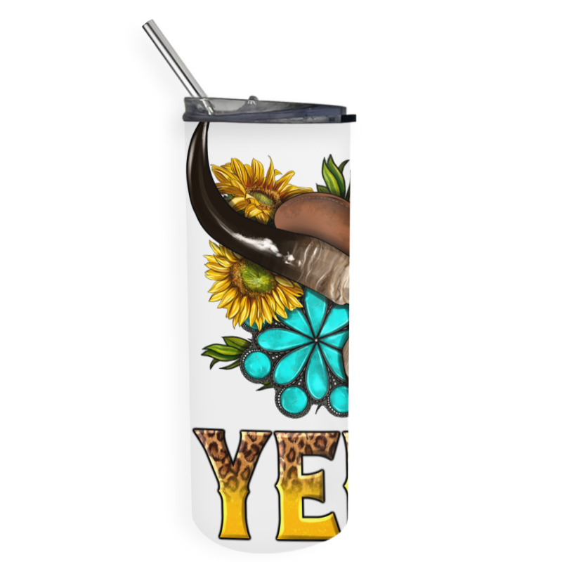 Yeehaw Bull Skull Skinny Tumbler | Artistshot