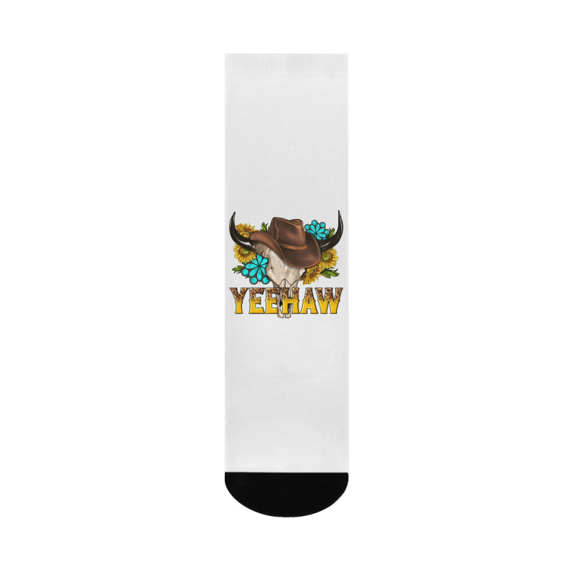 Yeehaw Bull Skull Crew Socks | Artistshot