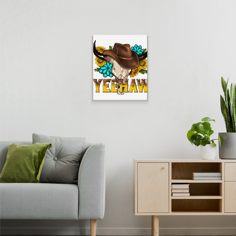 Yeehaw Bull Skull Metal Print Vertical | Artistshot