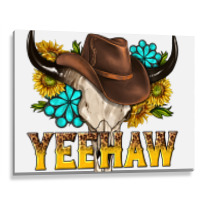 Yeehaw Bull Skull Metal Print Horizontal | Artistshot