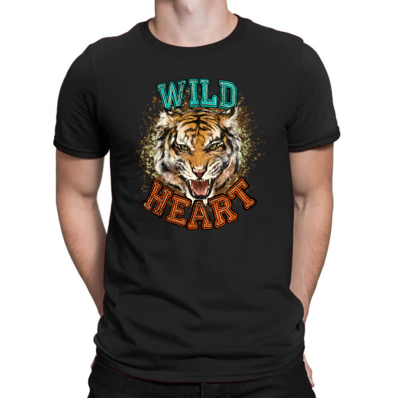 Wild Heart Tiger College Western T-shirt | Artistshot