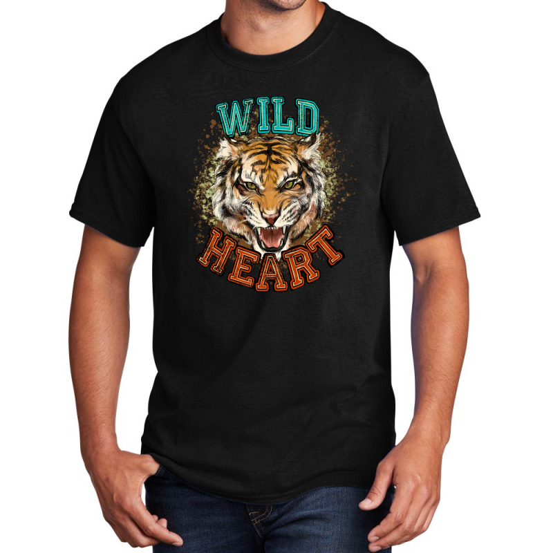 Wild Heart Tiger College Western Basic T-shirt | Artistshot