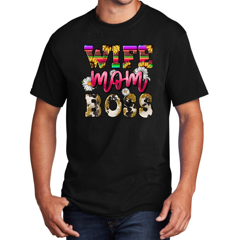 Wife Mom Boss Daisy Basic T-shirt | Artistshot