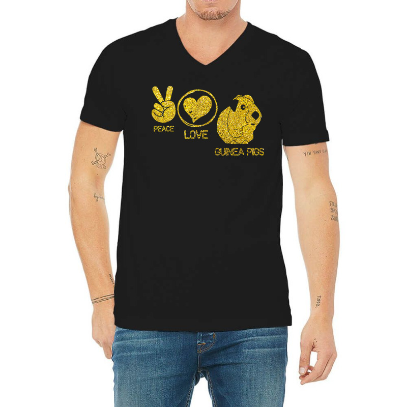 Cute Peace Love Guinea Pigs V-neck Tee | Artistshot