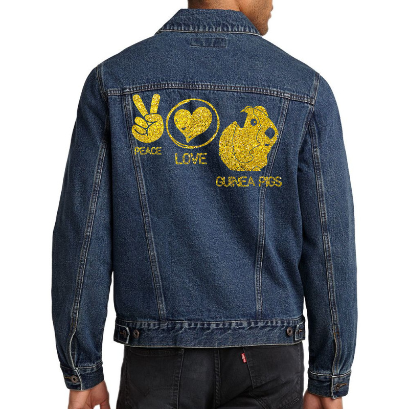 Cute Peace Love Guinea Pigs Men Denim Jacket | Artistshot