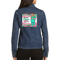 She Works Willingly With Her Hands Blonde Nurse Ladies Denim Jacket | Artistshot