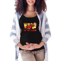 Tis' The Season Coffee Cups Softball Maternity Scoop Neck T-shirt | Artistshot