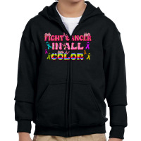 Fight Cancer In All Color Youth Zipper Hoodie | Artistshot