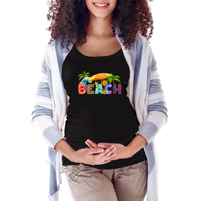 Beach Maternity Scoop Neck T-shirt by RanaPortraitStore | Artistshot