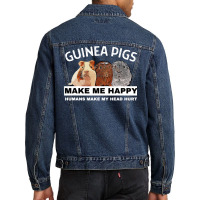 Guinea Pigs Make Me Happy Guinea Pig Men Denim Jacket | Artistshot