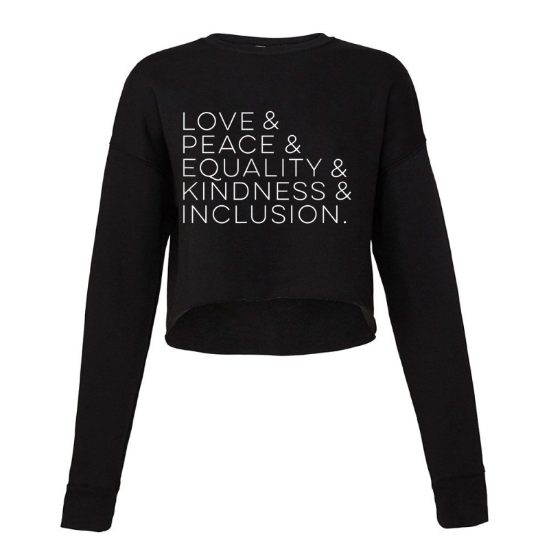 Basic Love Peace Equality Kindness Inclusion Cropped Sweater by YenNgoc | Artistshot