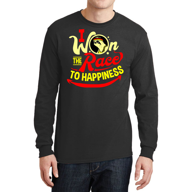 I Won The Race To Happiness Sloth Long Sleeve Shirts by EnturArt | Artistshot