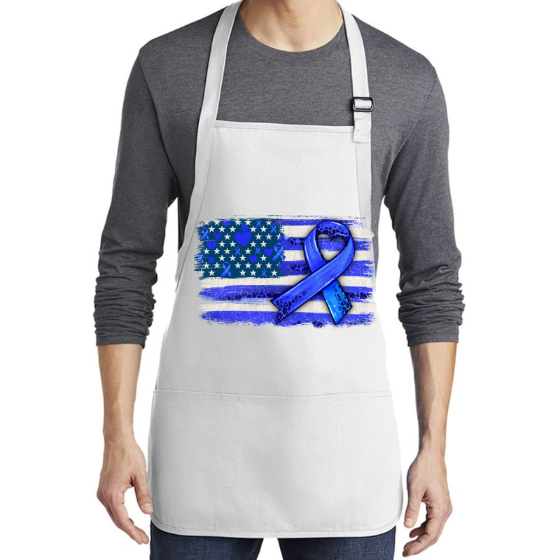 Colon Cancer Color  American Cancer Flag Medium-length Apron | Artistshot