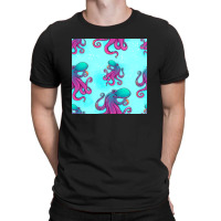 Colorful Octopus Seamless Pattern T-shirt | Artistshot