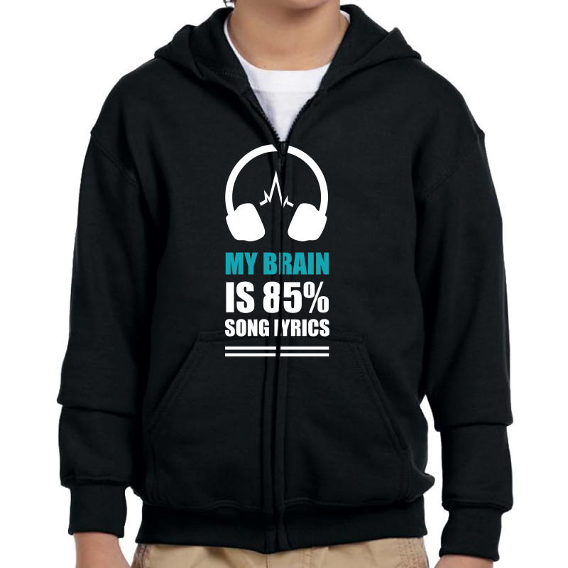 Brain Music Song Lyrics Headphones Youth Zipper Hoodie by Yuh2105 | Artistshot