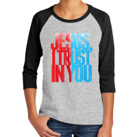 Divine Mercy Jesus I Trust In You St Faustina Catholic Youth 3/4 Sleeve | Artistshot