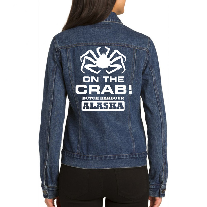 V T Shirt Inspired By Deadliest Catch   On The Crab. Ladies Denim Jacket | Artistshot