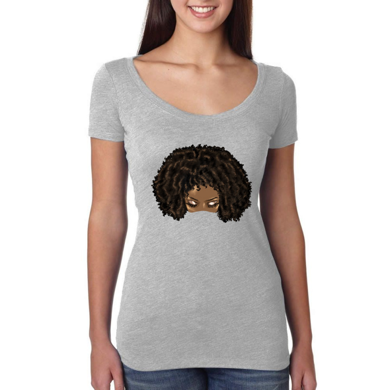 Afro Loose Natural Hair Plain Women's Triblend Scoop T-shirt by HRA Design Shop | Artistshot