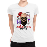 White Bald Man Bearded Marriage And Family Therapi Ladies Fitted T-shirt | Artistshot