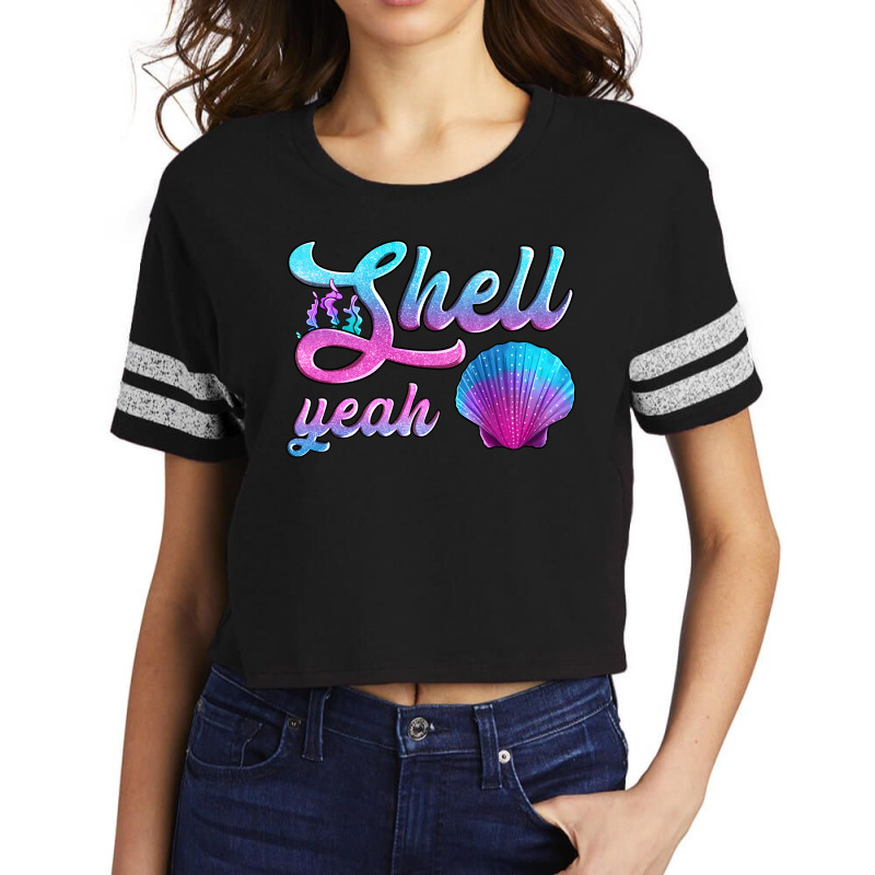 Shell Yeah Summer Ocean Scorecard Crop Tee by HRA Design Shop | Artistshot