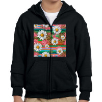 Serape Daisy Pattern Youth Zipper Hoodie | Artistshot