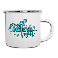 Pray Believe Fight Ovarian Cancer Camper Cup | Artistshot