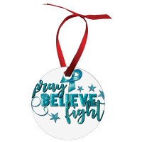 Pray Believe Fight Ovarian Cancer Ornament | Artistshot