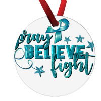 Pray Believe Fight Ovarian Cancer Ornament | Artistshot