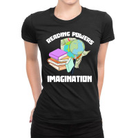 Reading Powers Imagination Bookworm Ladies Fitted T-shirt | Artistshot