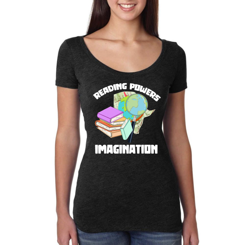 Reading Powers Imagination Bookworm Women's Triblend Scoop T-shirt by EnturArt | Artistshot