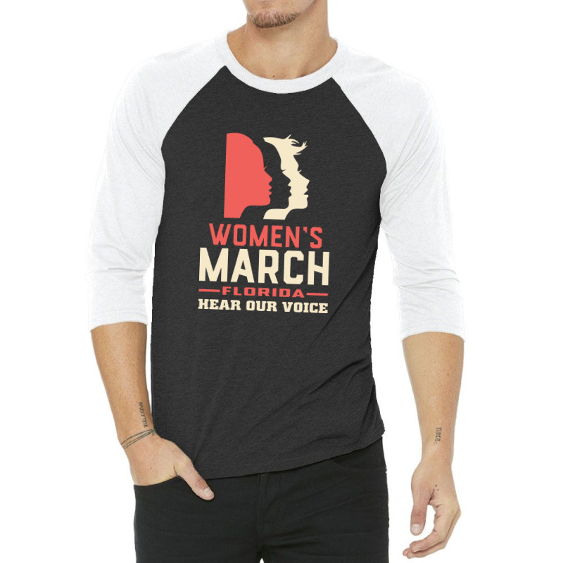 Women's March Hear Our Voice Florida 3/4 Sleeve Shirt | Artistshot