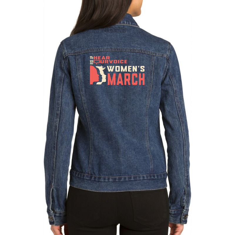 Women's March Rise Up Hear Our Voice Ladies Denim Jacket by denbey | Artistshot