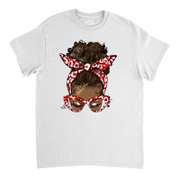 Soror Colors Red And White Messy Bun Classic T-shirt | Artistshot