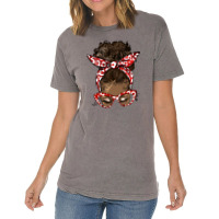 Soror Colors Red And White Messy Bun Vintage T-shirt | Artistshot