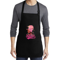 Breast Cancer Awareness Black Woman Warrior Support Believe Medium-length Apron | Artistshot