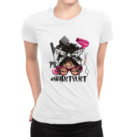 Latino Messy Bun Hairstylist Ladies Fitted T-shirt | Artistshot