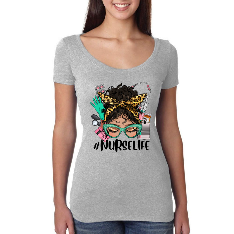 Latina Messy Bun Nurse Life Women's Triblend Scoop T-shirt by HRA Design Shop | Artistshot