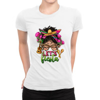 Latina Messy Bun Lets Fiesta Ladies Fitted T-shirt | Artistshot