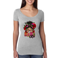 Latina Messy Bun Mamacita Women's Triblend Scoop T-shirt | Artistshot