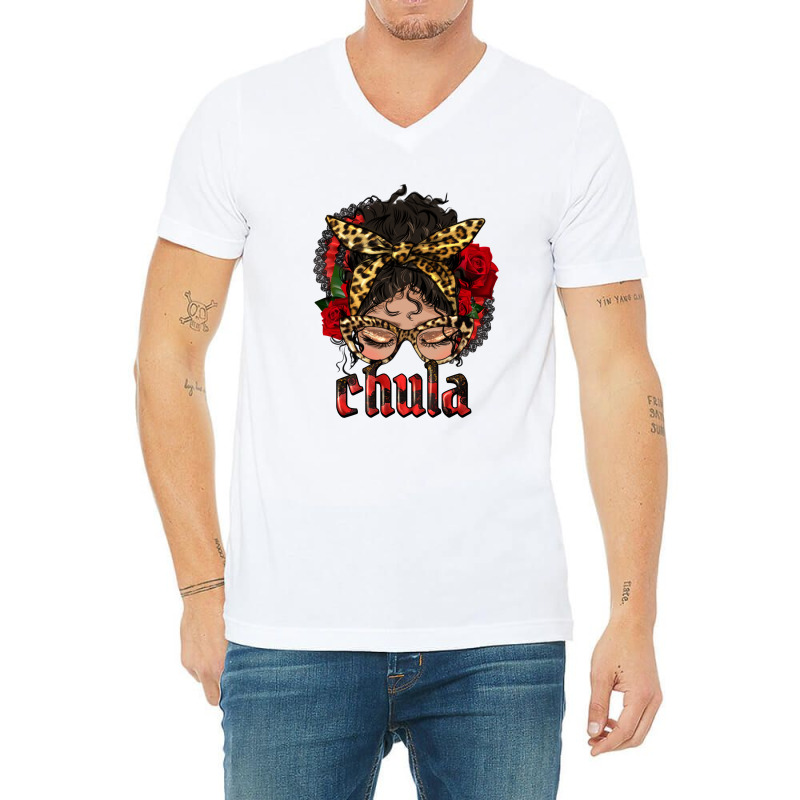 Latina Messy Bun Chula V-Neck Tee by HRA Design Shop | Artistshot