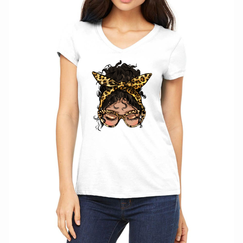 Latina  Messy Bun Women's V-Neck T-Shirt by HRA Design Shop | Artistshot