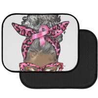 Breast Cancer Warrior Afro Messy Bun Gray Hair Rear Car Mat | Artistshot