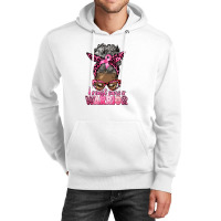 Breast Cancer Warrior Afro Messy Bun Gray Hair Unisex Hoodie | Artistshot