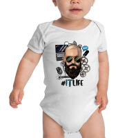 Bald Bearded Man Information Technology Life Baby Bodysuit | Artistshot