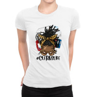 Afro Messy Locs Hair Clerks Life Ladies Fitted T-shirt | Artistshot