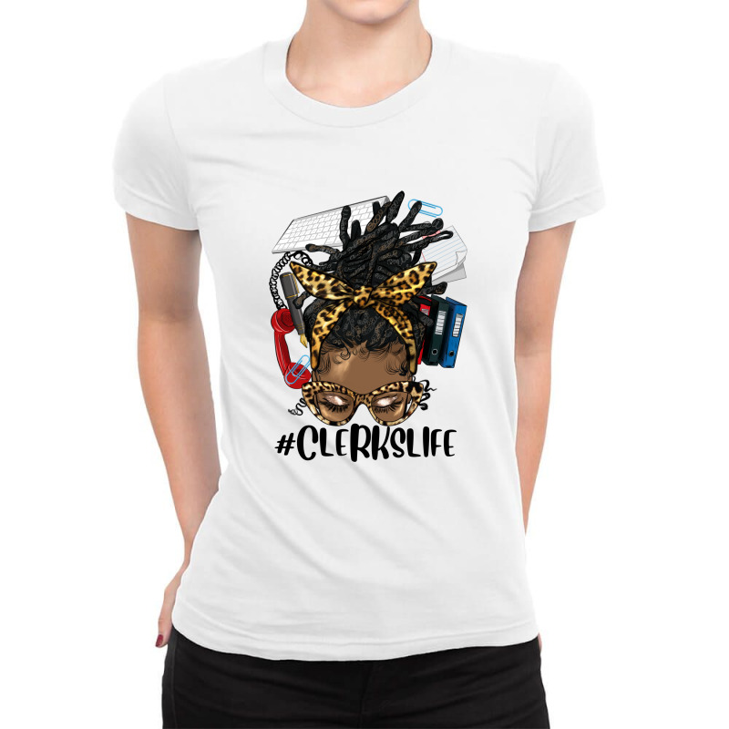 Afro Messy Locs Hair Clerks Life Ladies Fitted T-Shirt by HRA Design Shop | Artistshot