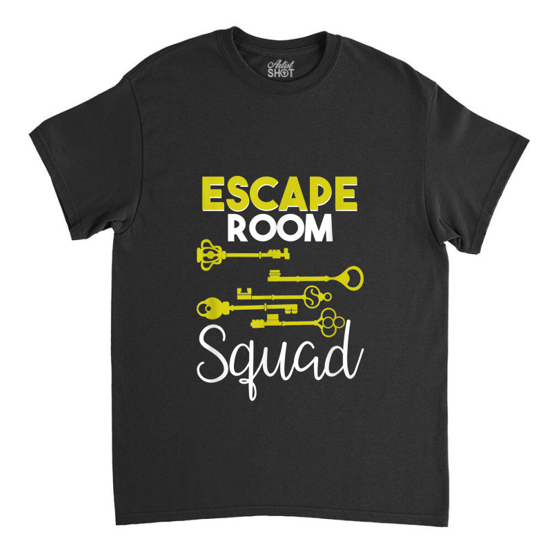 Escape Room Squad Geek Vintage Key Design Lock Team Crew Classic T-shirt by Vivu991 | Artistshot