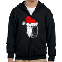 Christmas Musician Drummer Santa Instrument Music Youth Zipper Hoodie | Artistshot